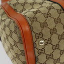 GUCCI GG Supreme Sherry Line Boston Bag 2way Beige Gold 247205 Auth BA5084-17