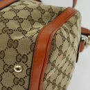 GUCCI GG Supreme Sherry Line Boston Bag 2way Beige Gold 247205 Auth BA5084-10