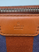 GUCCI GG Supreme Sherry Line Boston Bag 2way Beige Gold 247205 Auth BA5084-24