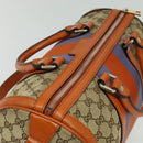GUCCI GG Supreme Sherry Line Boston Bag 2way Beige Gold 247205 Auth BA5084-6