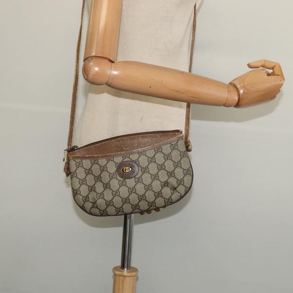 GUCCI GG Supreme Shoulder Bag PVC Beige Gold 904 02 020 Auth BA5087