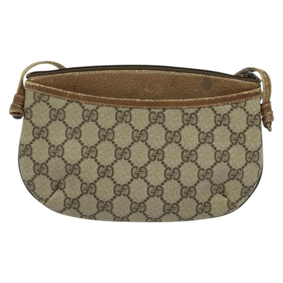 GUCCI GG Supreme Shoulder Bag PVC Beige Gold 904 02 020 Auth BA5087