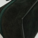 GUCCI Vanity Pouch Suede Green Silver 032 1705 0141 Auth BA5088-11