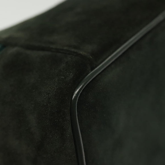 GUCCI Vanity Pouch Suede Green Silver 032 1705 0141 Auth BA5088