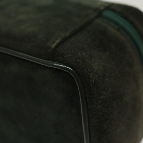 GUCCI Vanity Pouch Suede Green Silver 032 1705 0141 Auth BA5088