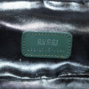 GUCCI Vanity Pouch Suede Green Silver 032 1705 0141 Auth BA5088-16
