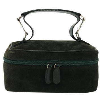 GUCCI Vanity Pouch Suede Green Silver 032 1705 0141 Auth BA5088 - 0