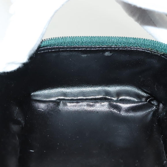 GUCCI Vanity Pouch Suede Green Silver 032 1705 0141 Auth BA5088