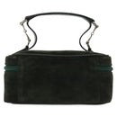 GUCCI Vanity Pouch Suede Green Silver 032 1705 0141 Auth BA5088-3