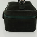 GUCCI Vanity Pouch Suede Green Silver 032 1705 0141 Auth BA5088-4
