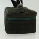 GUCCI Vanity Pouch Suede Green Silver 032 1705 0141 Auth BA5088-5