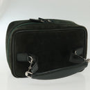 GUCCI Vanity Pouch Suede Green Silver 032 1705 0141 Auth BA5088-6
