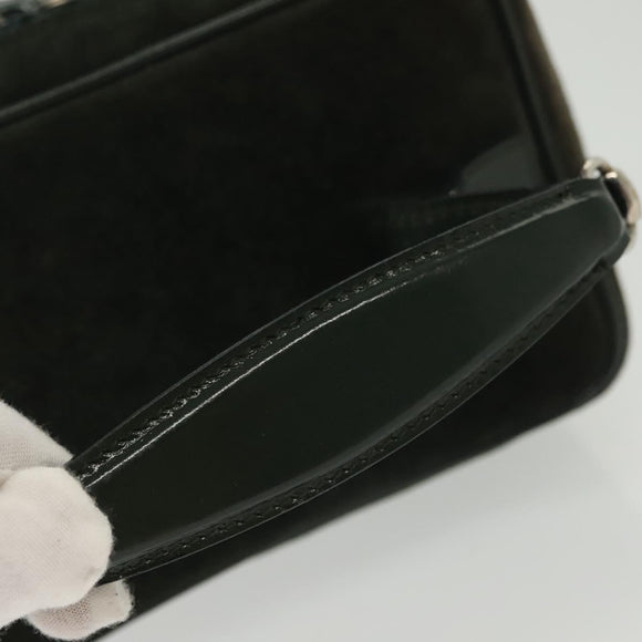 GUCCI Vanity Pouch Suede Green Silver 032 1705 0141 Auth BA5088