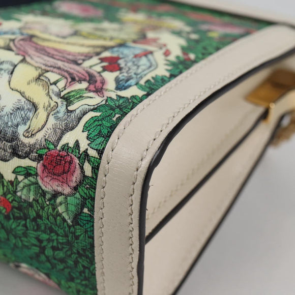 GUCCI Chain Yuko Higuchi Japan Only Bag Leather White 503877 Auth BA5090AM