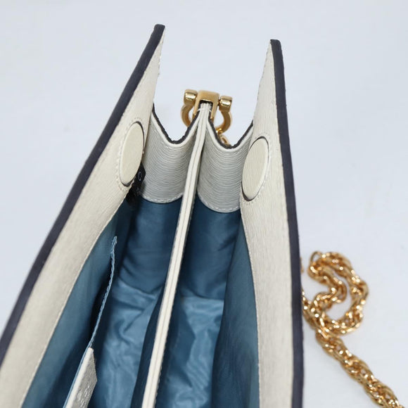 GUCCI Chain Yuko Higuchi Japan Only Bag Leather White 503877 Auth BA5090AM