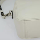 PRADA Shoulder Bag Leather White Silver Auth BA5096-8