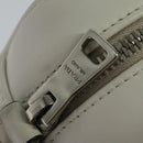 PRADA Shoulder Bag Leather White Silver Auth BA5096-9