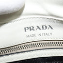 PRADA Shoulder Bag Leather White Silver Auth BA5096-19