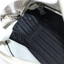 PRADA Shoulder Bag Leather White Silver Auth BA5096-21