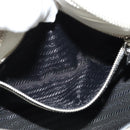 PRADA Shoulder Bag Leather White Silver Auth BA5096-22