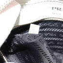 PRADA Shoulder Bag Leather White Silver Auth BA5096-11