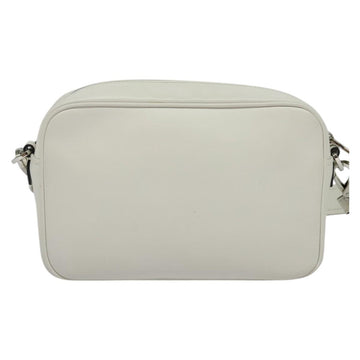 PRADA Shoulder Bag Leather White Silver Auth BA5096 - 0