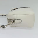 PRADA Shoulder Bag Leather White Silver Auth BA5096-3