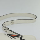 PRADA Shoulder Bag Leather White Silver Auth BA5096-14