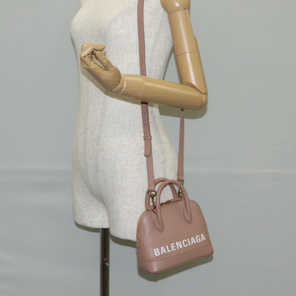 BALENCIAGA Hand Bag Leather 2way Pink Gold 550646 Auth BA5103M