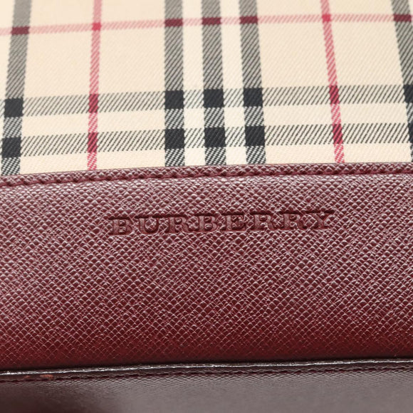 BURBERRY Nova Check Tote Bag Canvas Beige Gold Auth BA5105