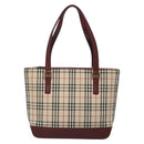 BURBERRY Nova Check Tote Bag Canvas Beige Gold Auth BA5105-13