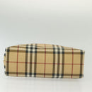 BURBERRY Nova Check Hand Bag PVC Beige Auth BA5106-6