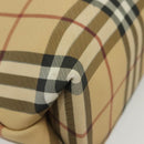BURBERRY Nova Check Hand Bag PVC Beige Auth BA5106-10