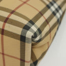BURBERRY Nova Check Hand Bag PVC Beige Auth BA5106-14