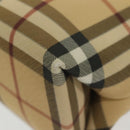 BURBERRY Nova Check Hand Bag PVC Beige Auth BA5106-16
