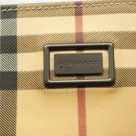 BURBERRY Nova Check Hand Bag PVC Beige Auth BA5106