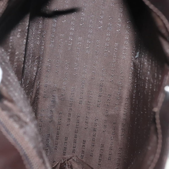 BURBERRY Nova Check Hand Bag PVC Beige Auth BA5106