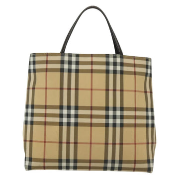 BURBERRY Nova Check Hand Bag PVC Beige Auth BA5106 - 0
