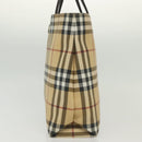 BURBERRY Nova Check Hand Bag PVC Beige Auth BA5106-3