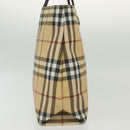 BURBERRY Nova Check Hand Bag PVC Beige Auth BA5106-4