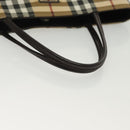 BURBERRY Nova Check Hand Bag PVC Beige Auth BA5106-8