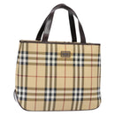 BURBERRY Nova Check Hand Bag PVC Beige Auth BA5107-1