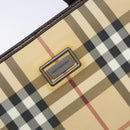 BURBERRY Nova Check Hand Bag PVC Beige Auth BA5107-17
