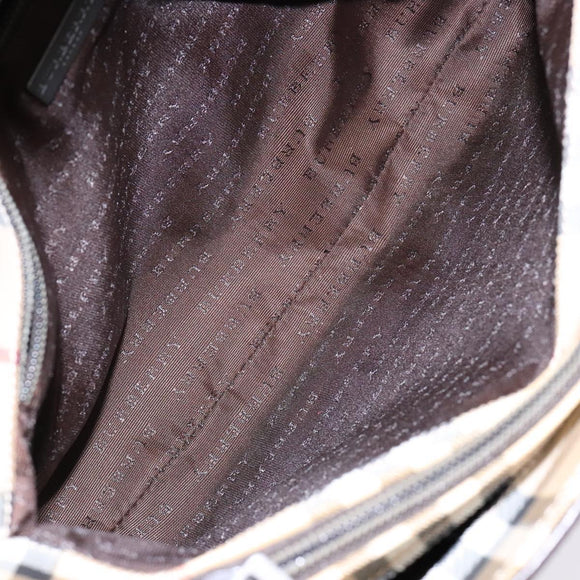 BURBERRY Nova Check Hand Bag PVC Beige Auth BA5107