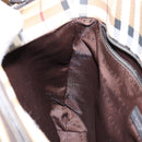 BURBERRY Nova Check Hand Bag PVC Beige Auth BA5107-19