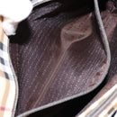 BURBERRY Nova Check Hand Bag PVC Beige Auth BA5107-12