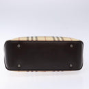 BURBERRY Nova Check Hand Bag PVC Beige Auth BA5107-5