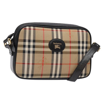 Burberrys Nova Check Shoulder Bag Canvas Beige Auth BA5109