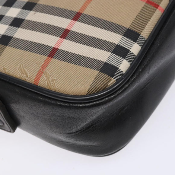 Burberrys Nova Check Shoulder Bag Canvas Beige Auth BA5109