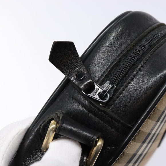 Burberrys Nova Check Shoulder Bag Canvas Beige Auth BA5109